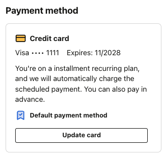 How do I add or update my card on file?